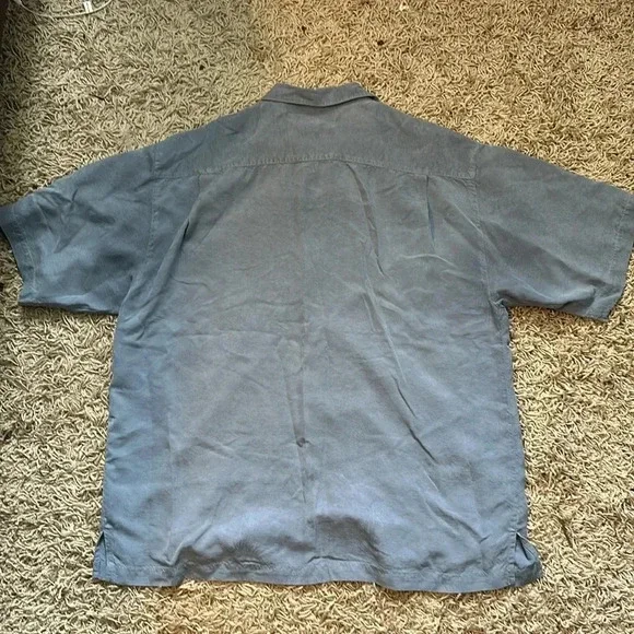Tommy Bahama VTG Y2K Old Money Cabancore 100%Silk Blue Button Down Shirt SzL - Picture 6 of 6